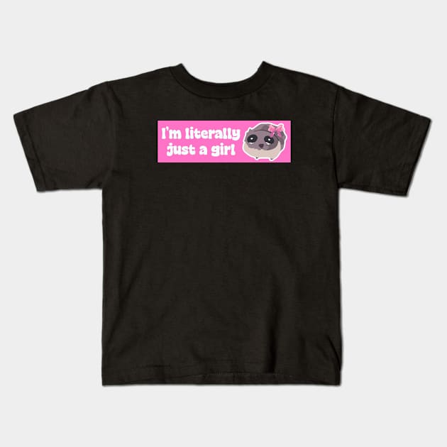 I'm literally just a girl, sad hamster meme stickers Kids T-Shirt by QuortaDira